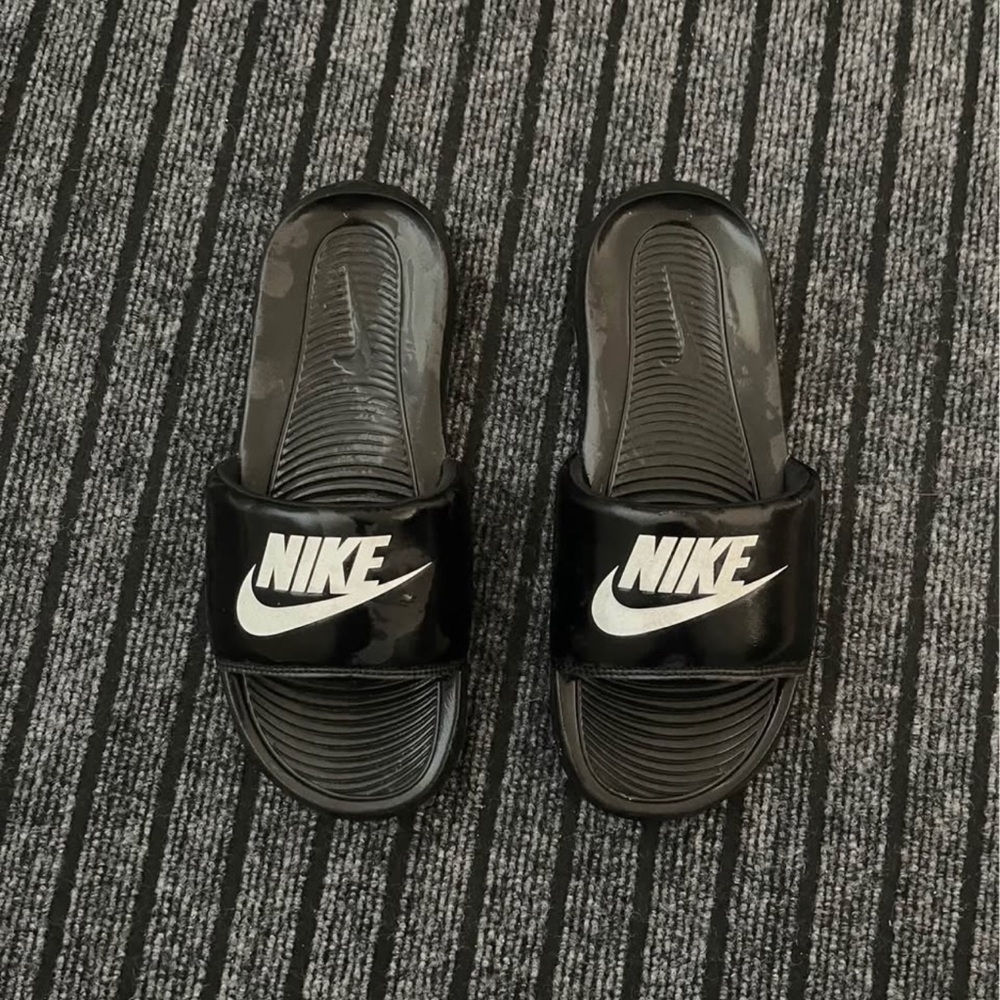 Nike Black and White Slide Sandals